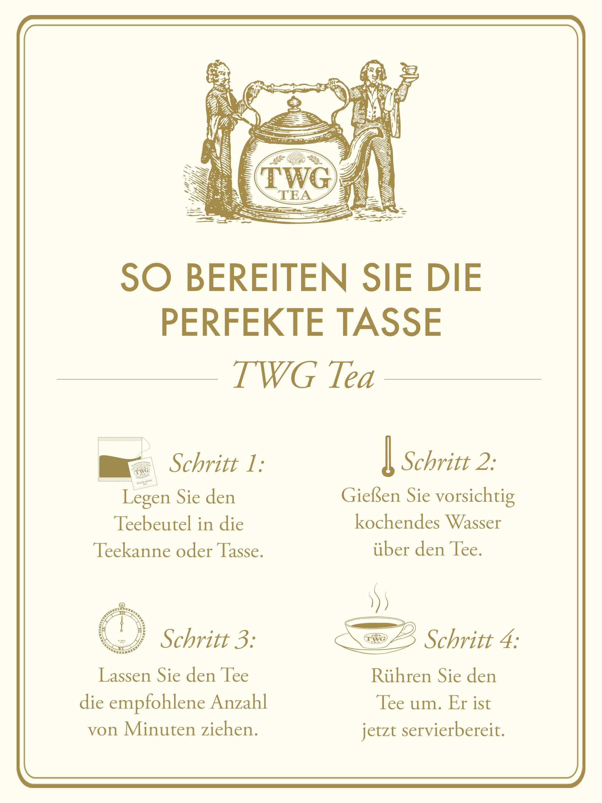 TWG Tea | White Sky Tea | Weißer Tee | Ylang-Ylang-Blumen | 15 Handgenähte Teebeutel aus Baumwolle | Geschenkset