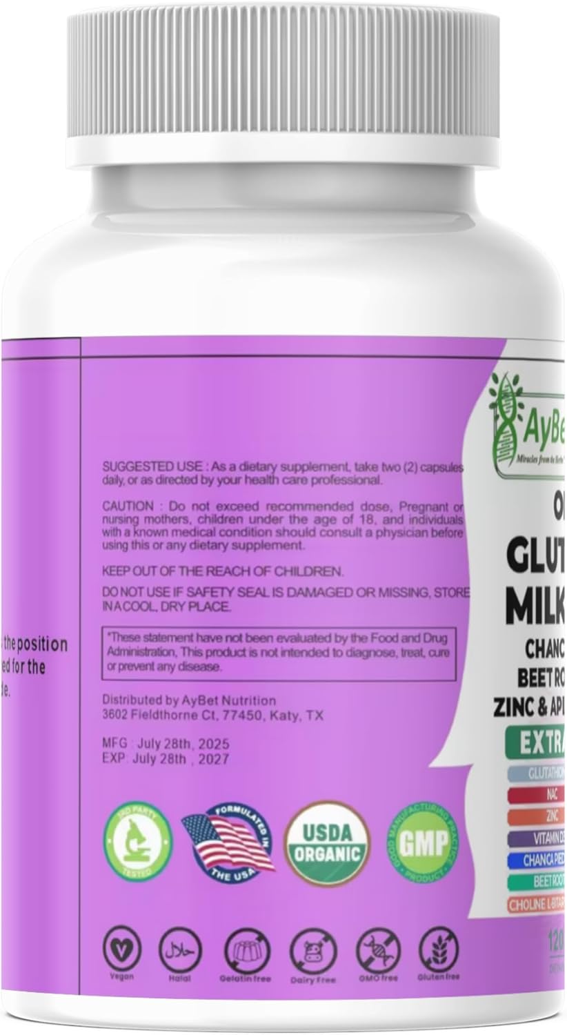 Glutathione NAC Milk Thistle Supplement | Liver Health Support | 32-in-1 Herbal Antioxidant Formula with Chanca Piedra, Turmeric, Dandelion Root, Beet Root & Zinc | Halal Vegan Organic Daily Wellness - Image 9