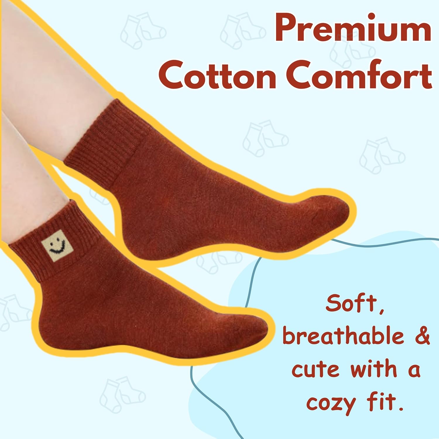 RELY+ 10 Pairs Socks Womens Crew Elastic Ankle Length Cotton Socks Aesthetic Cute Lightweight Low Cut Gifts for Women - Image 2