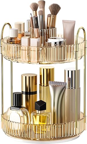 Miniatura 2 de Organizador de maquillaje giratorio de 360 grados - Almacenamiento de gran capacidad para cosméticos y cuidado de la piel con organizadores de
