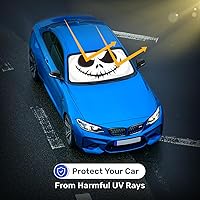 Vista 4 de GENANY Divertido parasol para parabrisas para sedán, SUV, camión (55 x 29 pulgadas), parasol de automóvil, bloquea los rayos UV, accesorios