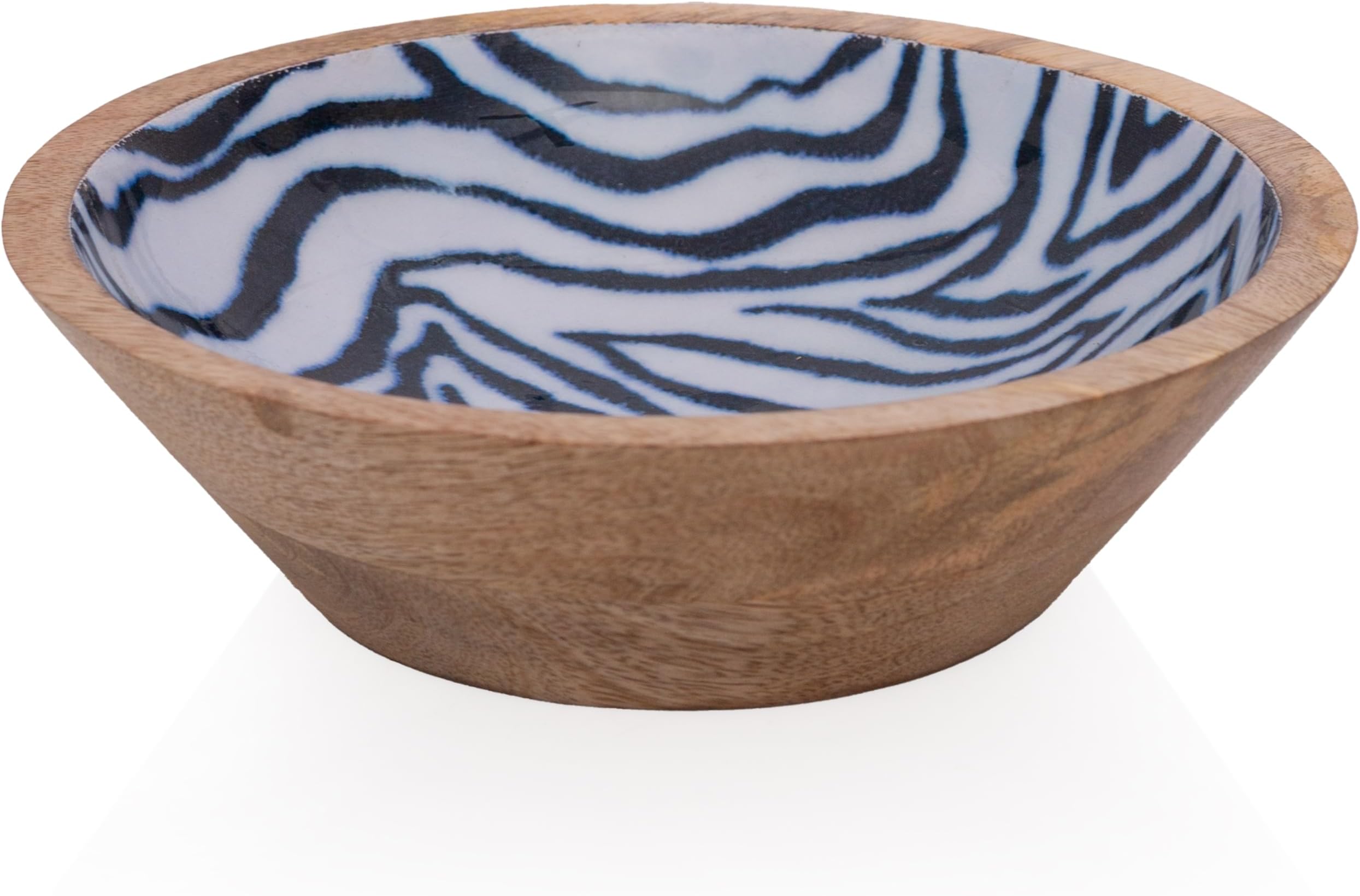 Handmade 17 x 5 cms Decorative Mango Wood Snack Serving Bowl For Dry Fruits Chips Coffee Table Countertop Display Key Bowl Tableware Kitchen Living Room Home Decor Accents Dinnerware