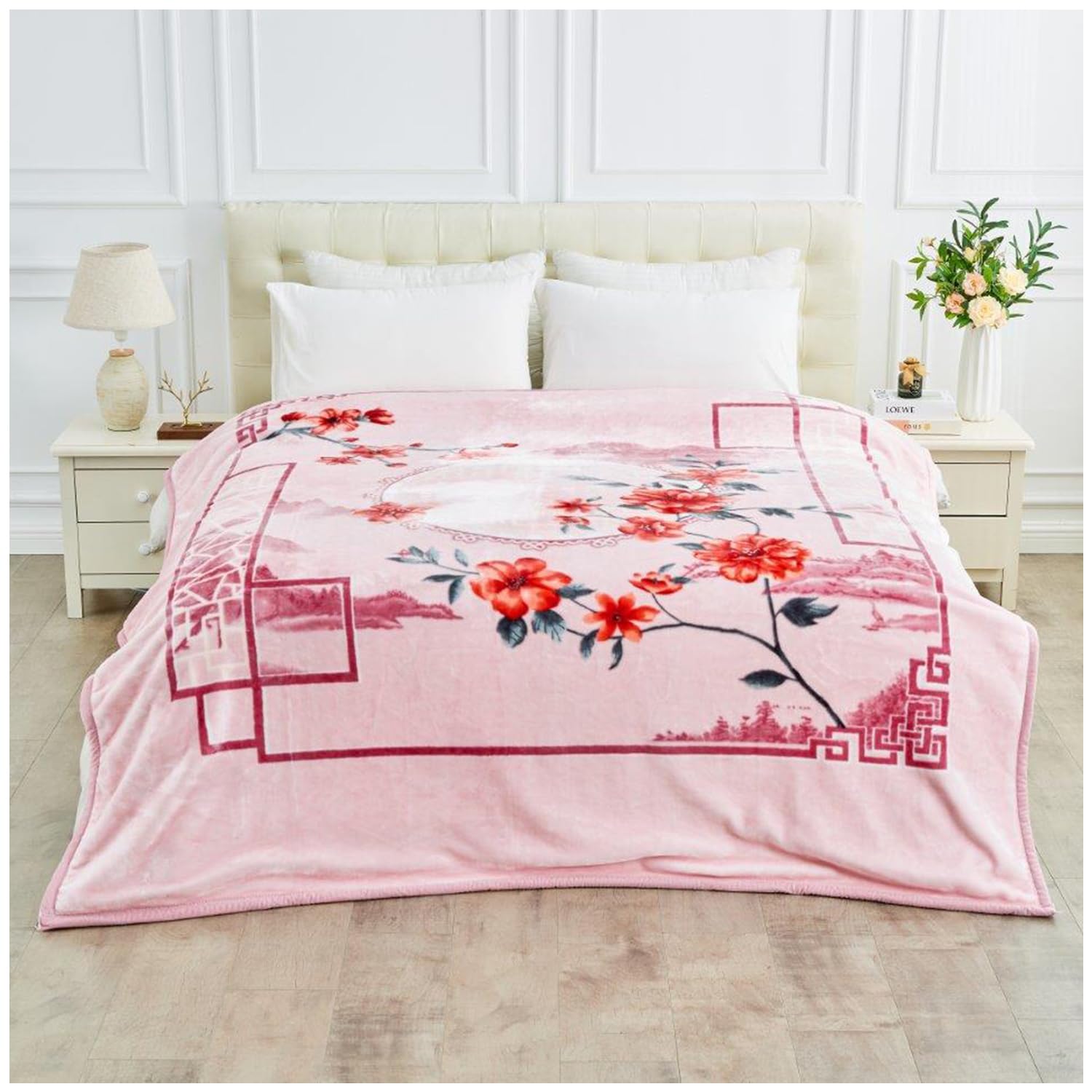 Gc Gaveno Cavailia Reversible Flower Insomnia Stress Fleece Bed Blanket 5Kg Sherpa Fleece Floral Heavy Blanket For Adult 200X240Cm from B&Q