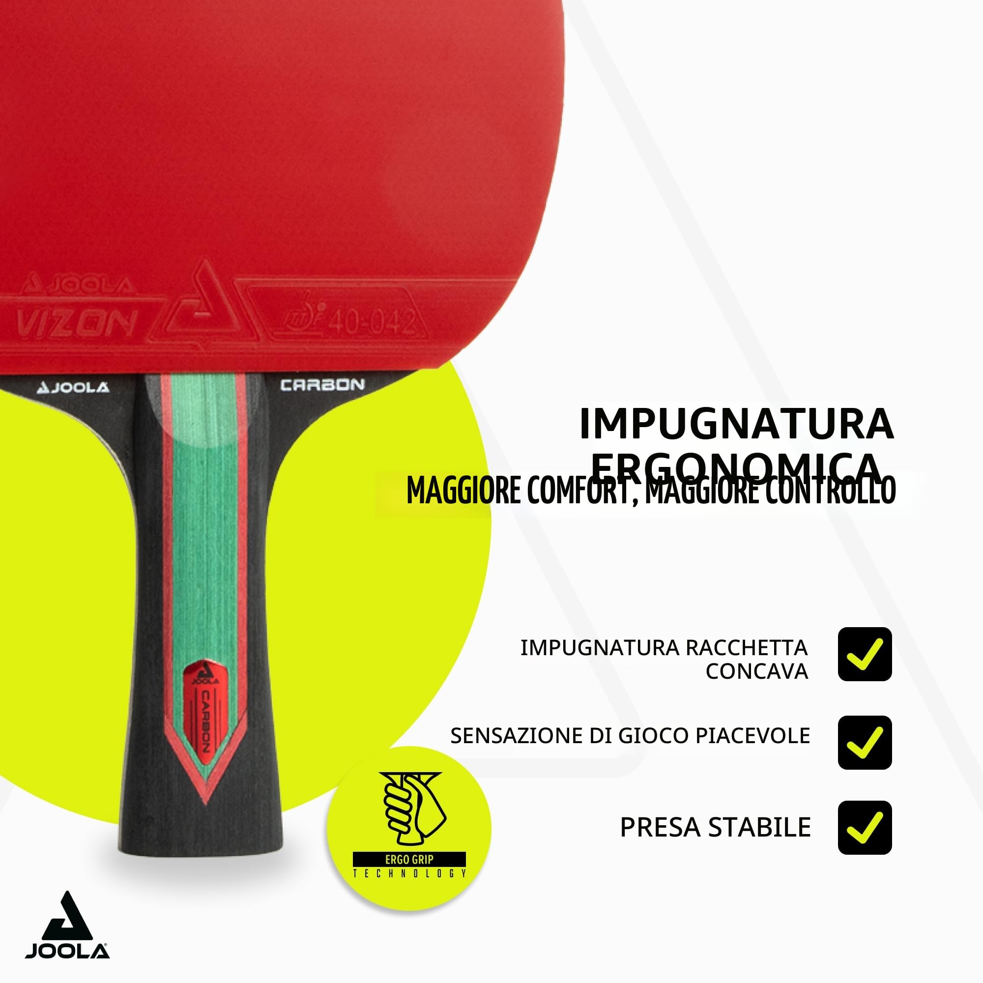 JOOLA RED Carbon – Racchetta da Ping Pong in Carbonio con Confezione Magnetica