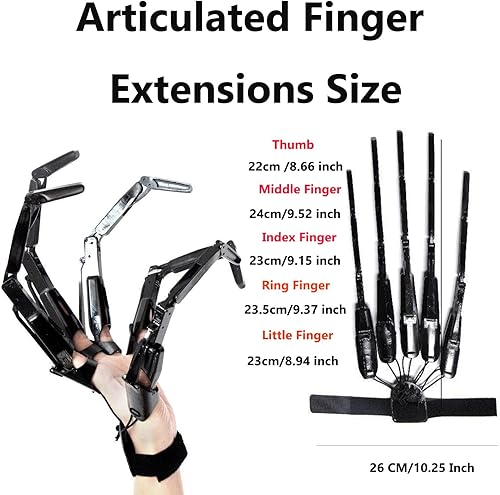 Miniatura 4 de Extensiones de dedos articulados de Halloween, dedo flexible impreso en 3D, con garra de hueso de esqueleto aterrador, necesita montar la extensión