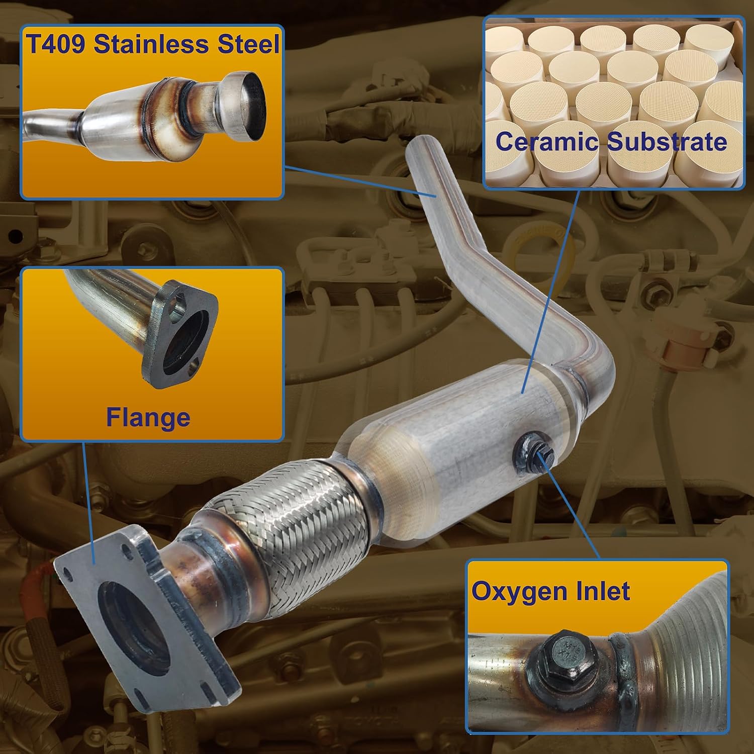 Catalytic Converter Kit Compatible with Dodge Grand Caravan Chrysler Town & Country 2008 2009 2010 Volkswagen Routan 3.8L V6 2009-2010 Catalytic Convertor (EPA Compliant)