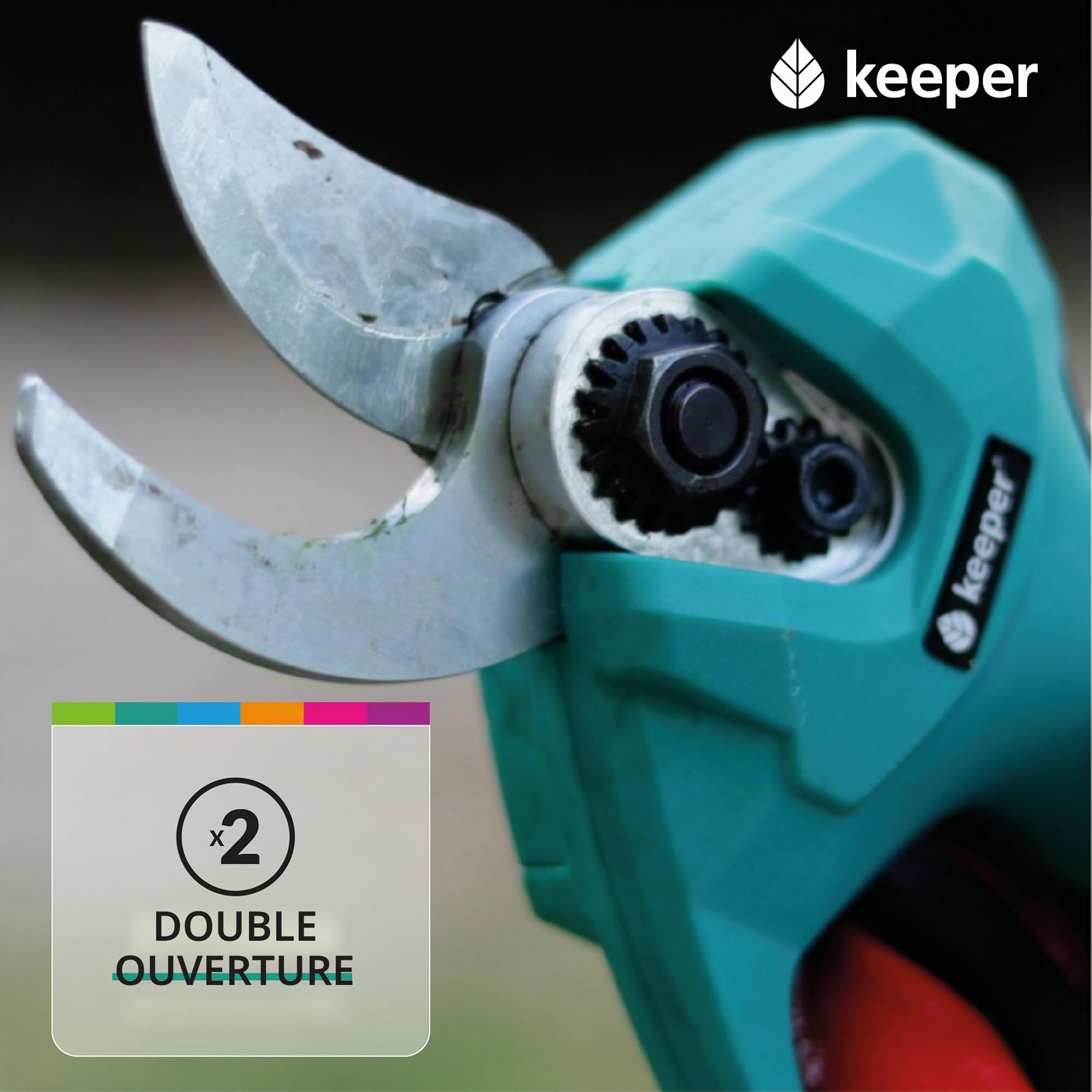 KEEPER KP25 Sécateur électrique pour jardinage sans fil Coupe Ø 22 mm 7,2 V 2,5 Ah Jusqu'à 3 heures d'autonomie Batterie amovible incluse Élagage électrique