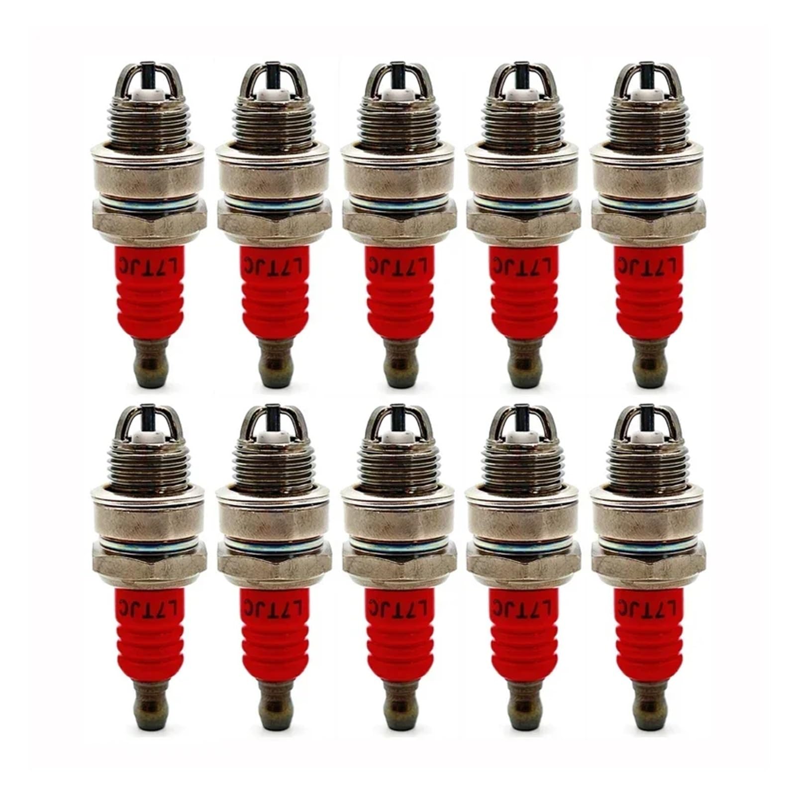 Lot de 10 bougies d'allumage L7TJC for tronçonneuses et débroussailleuses à essence