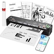 A8 Portable Thermal Printer, Wireless Bluetooth Inkless Printer for Travel, Supports 8.5" x 11" US Letter and A4 Thermal Paper, Compatible with iPhone, Android, Windows, Mac