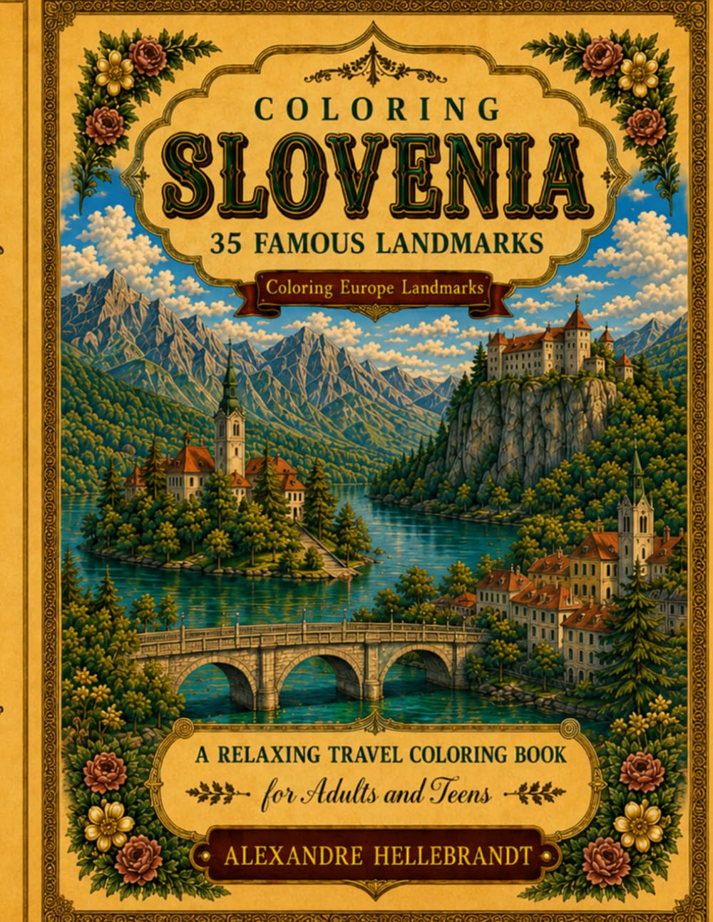 Coloring Slovenia: 35 famous landmarks (Coloring Europe Landmarks)