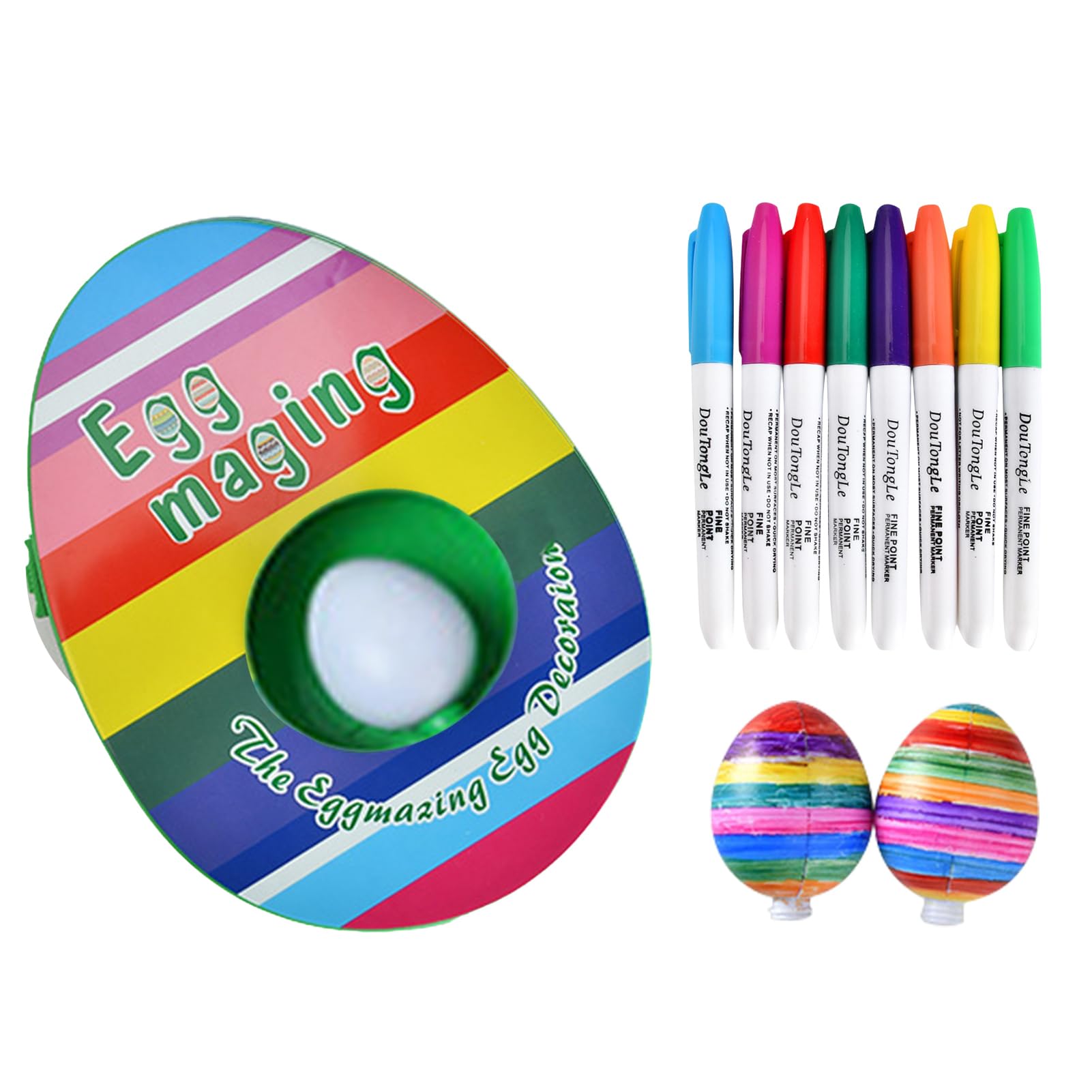 thorityau Original Egg Mazing Easter Egg Decorator Kit Includes 8 Colorful Quick Drying Markers Easy to Make for Boys and Girls