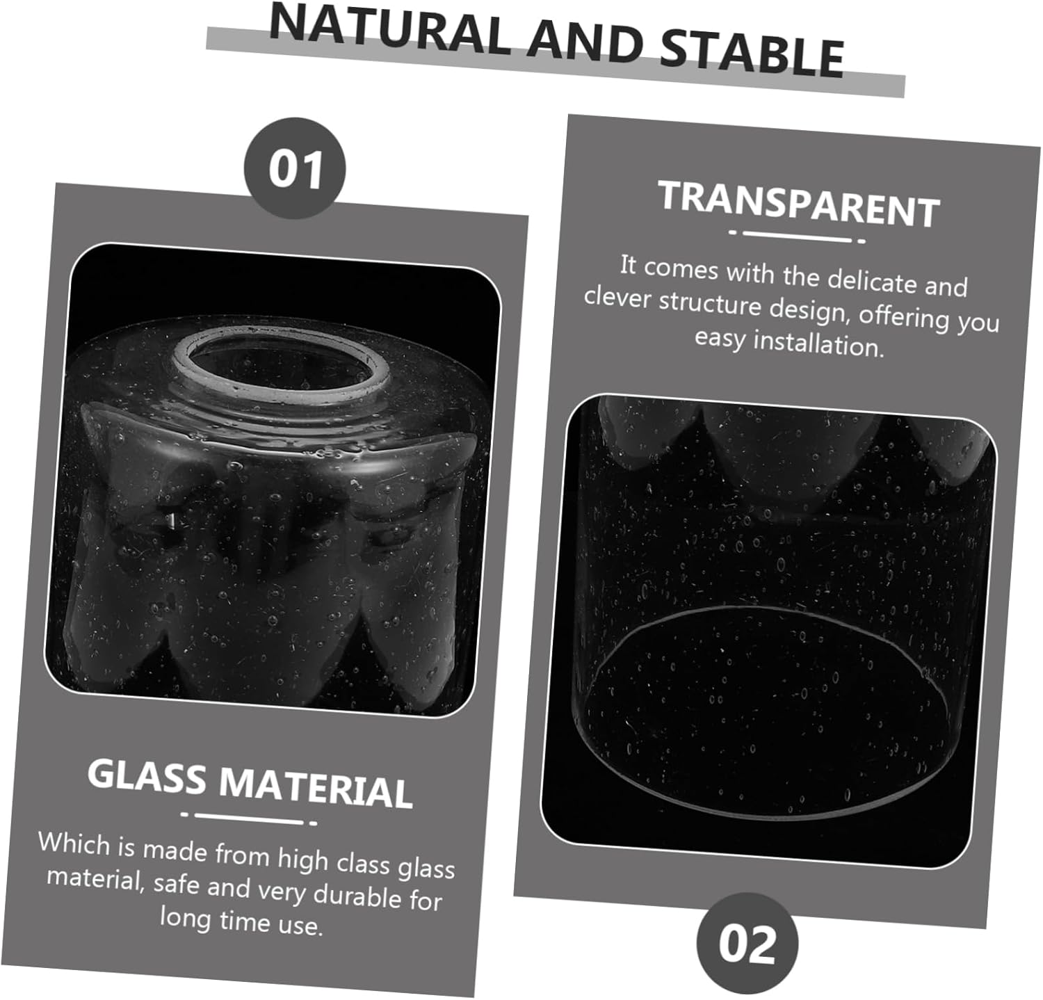 2pcs Glass Lampshade Replacement for Ceiling Light Soft Light Accessory