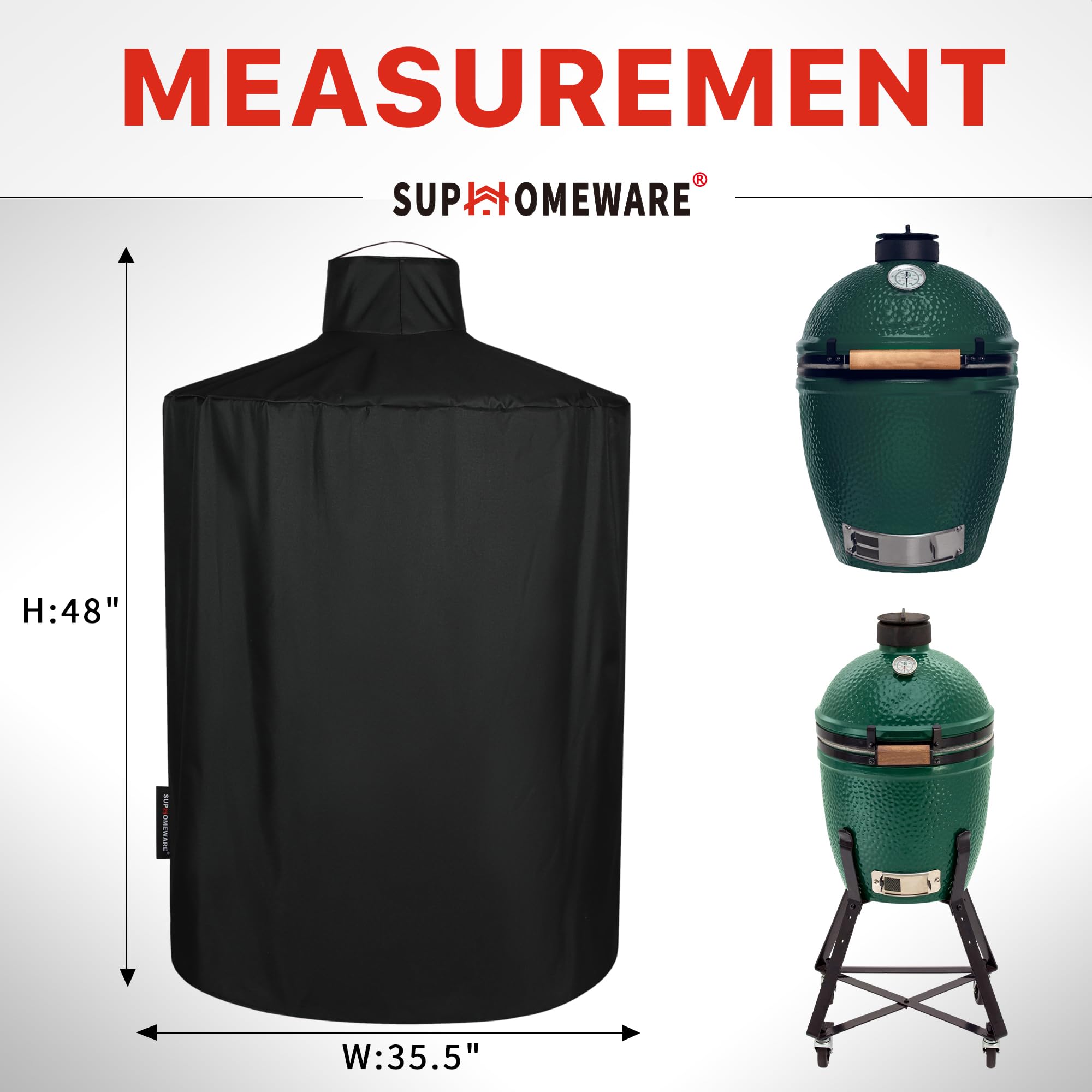 Suphomeware Copertura per barbecue per grandi uova verdi, impermeabile, resistente e resistente, copertura per barbecue