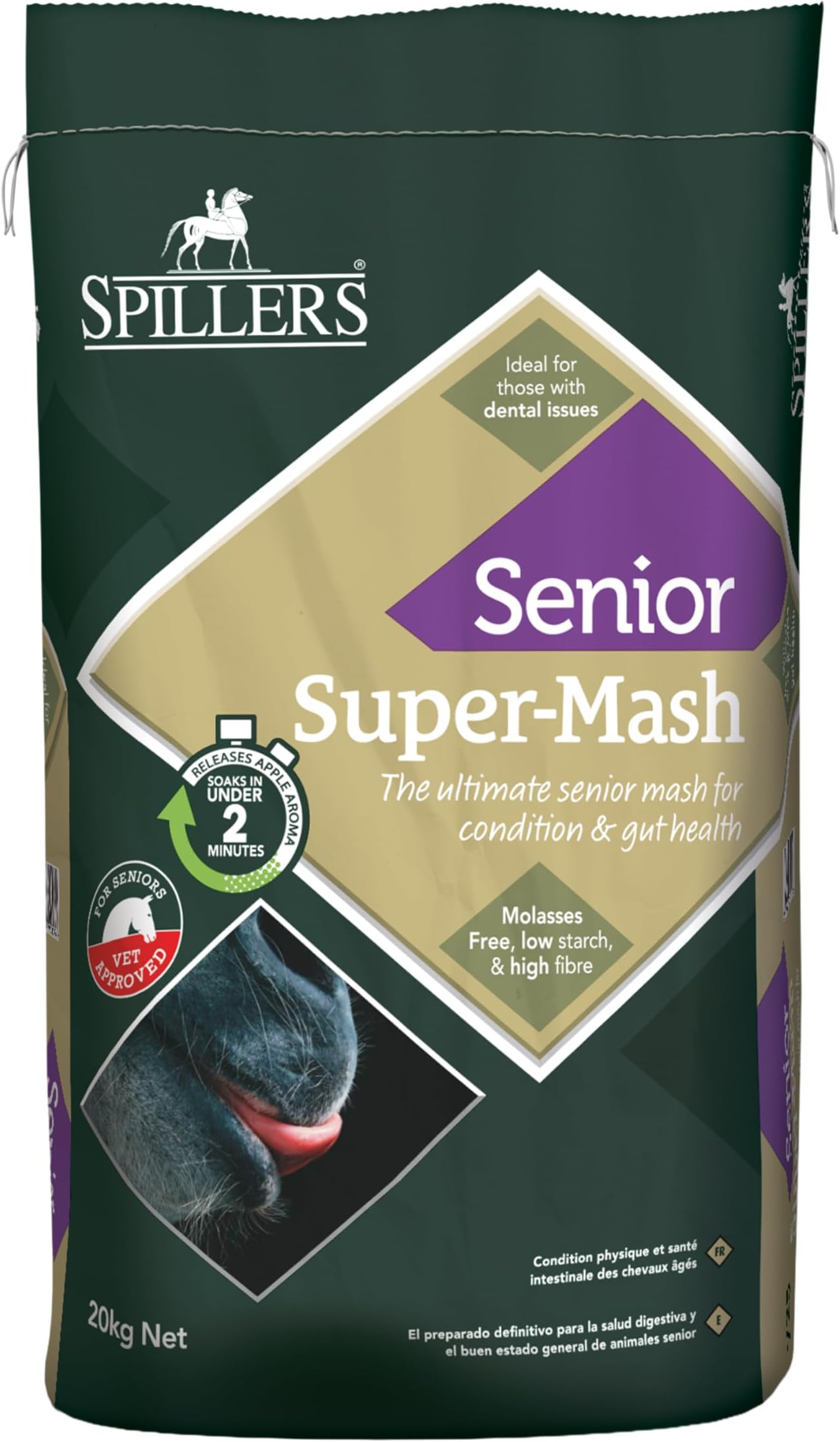 Super-Mash Senior Horse Feed 20kg - High in Digestible Fibre to Support Gut Health - Veteran Horse Feed Pellets with Vitamins E & C - Ideal for Senior Horses with Poor Teeth