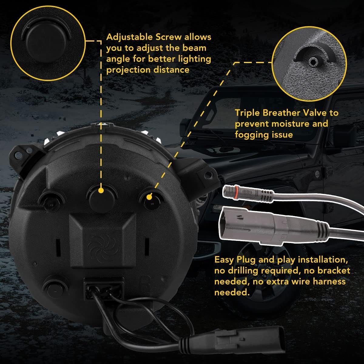 Z-OFFROAD DOT Approved 9 Inch LED Headlights w/White Halo DRL Compatible with Jeep Wrangler JL 2018-2022 Jeep Gladiator JT Hi/Lo Beam Adjustable Headlamp Replacement
