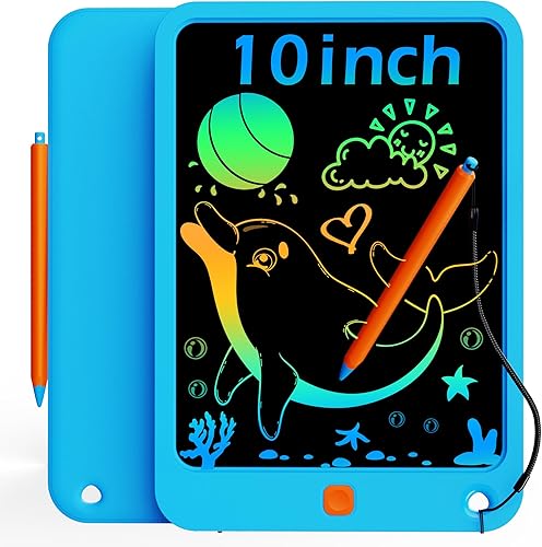 KOKODI Tableta de escritura LCD para niños, tableta de dibujo colorida de 10 pulgadas, almohadillas de dibujo electrónicas reutilizables borrables,