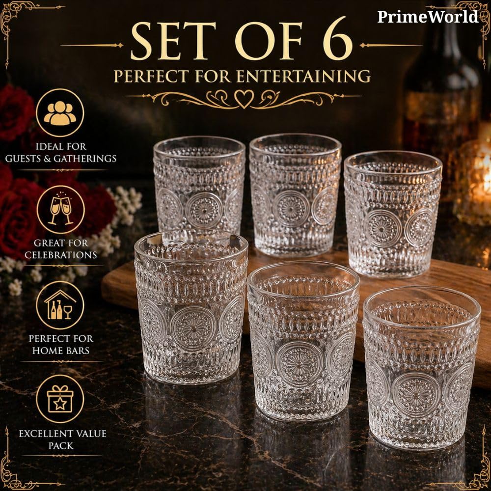 Crystal Whiskey Glasses - Set of 6 -2 Crystal Whiskey Glasses - Set of 6 -2