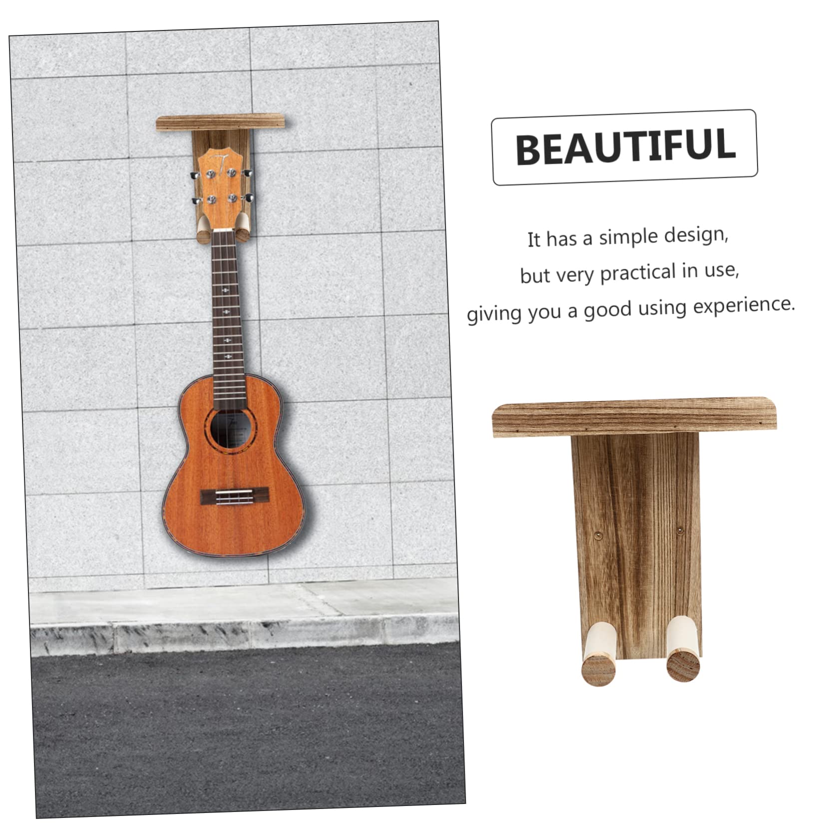 ERINGOGO Appendi Chitarra da Muro in Legno 2 Pezzi, Supporto | Ukulele e Chitarra, Facile da Installare e Rimuovere, per Appartamento Piccolo e Negozio