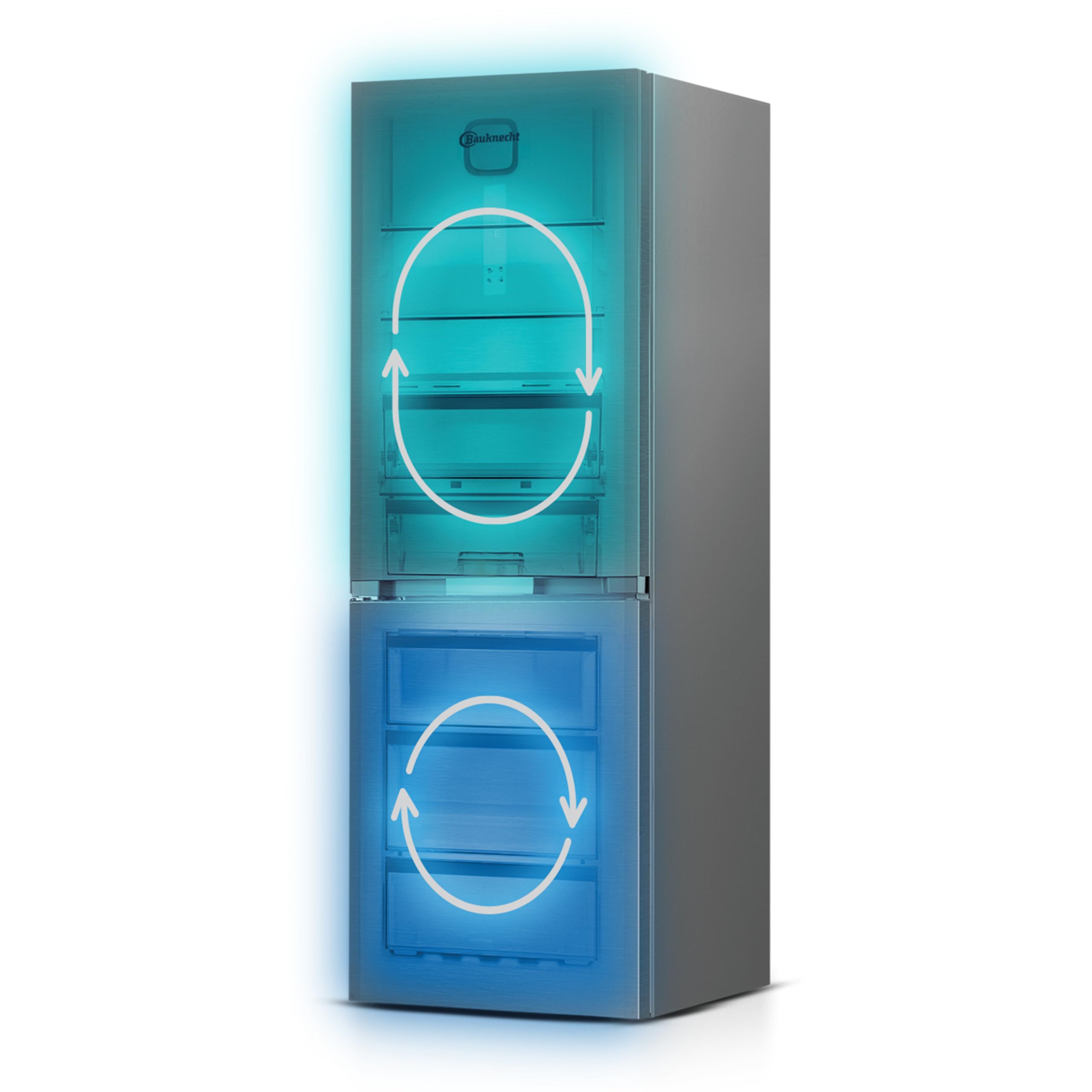 Bauknecht GKN PI19170C NoFrost Gefrierschrank 70 cm, 404 l, Supergefrierfunktion, Touch Display, 6 Gefrierschubladen, Soft Opening, Edelstahl-Look