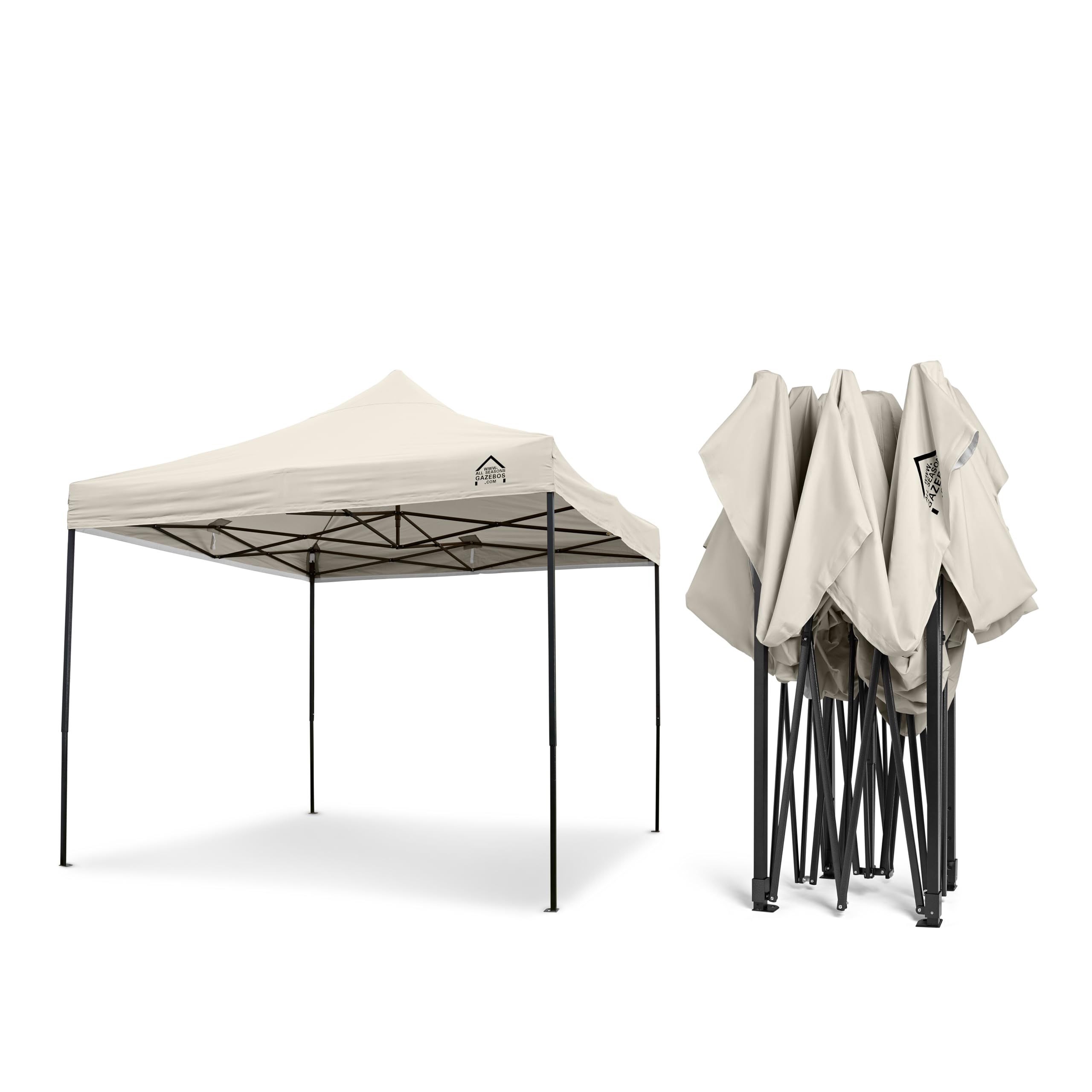 All Seasons Gazebos 3x3m Pop Up Gazebo z akcesoriami i torbą na kółkach, wodoodporny, Kremowy