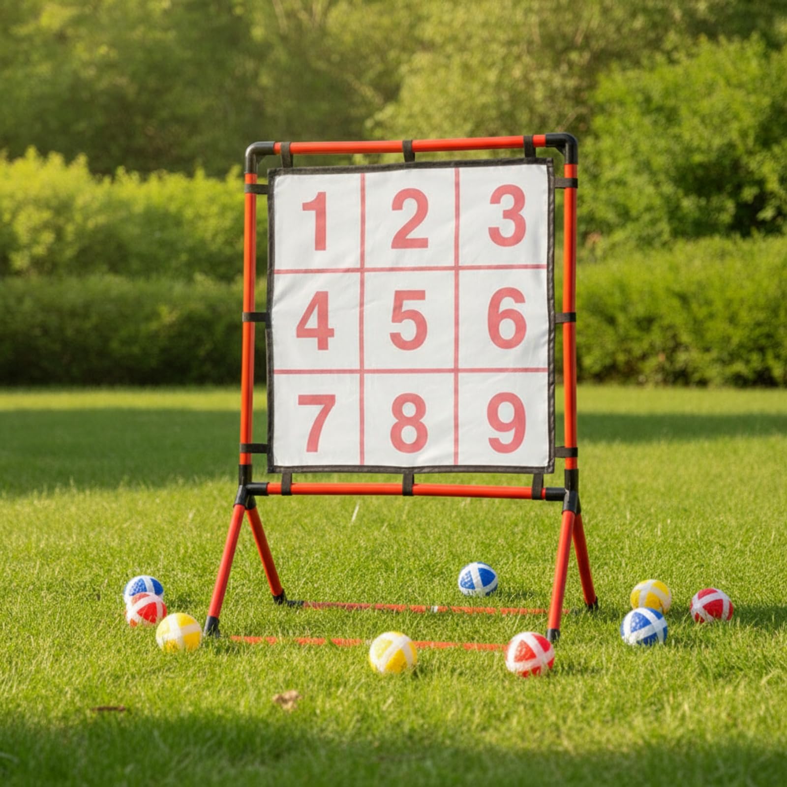 Juego de Lanzamiento Infantil Juego de Dianas Tablero Marco Libre con Objetivo Colorido y Numerado para Puntos Pelotas de Espuma Adecuado para