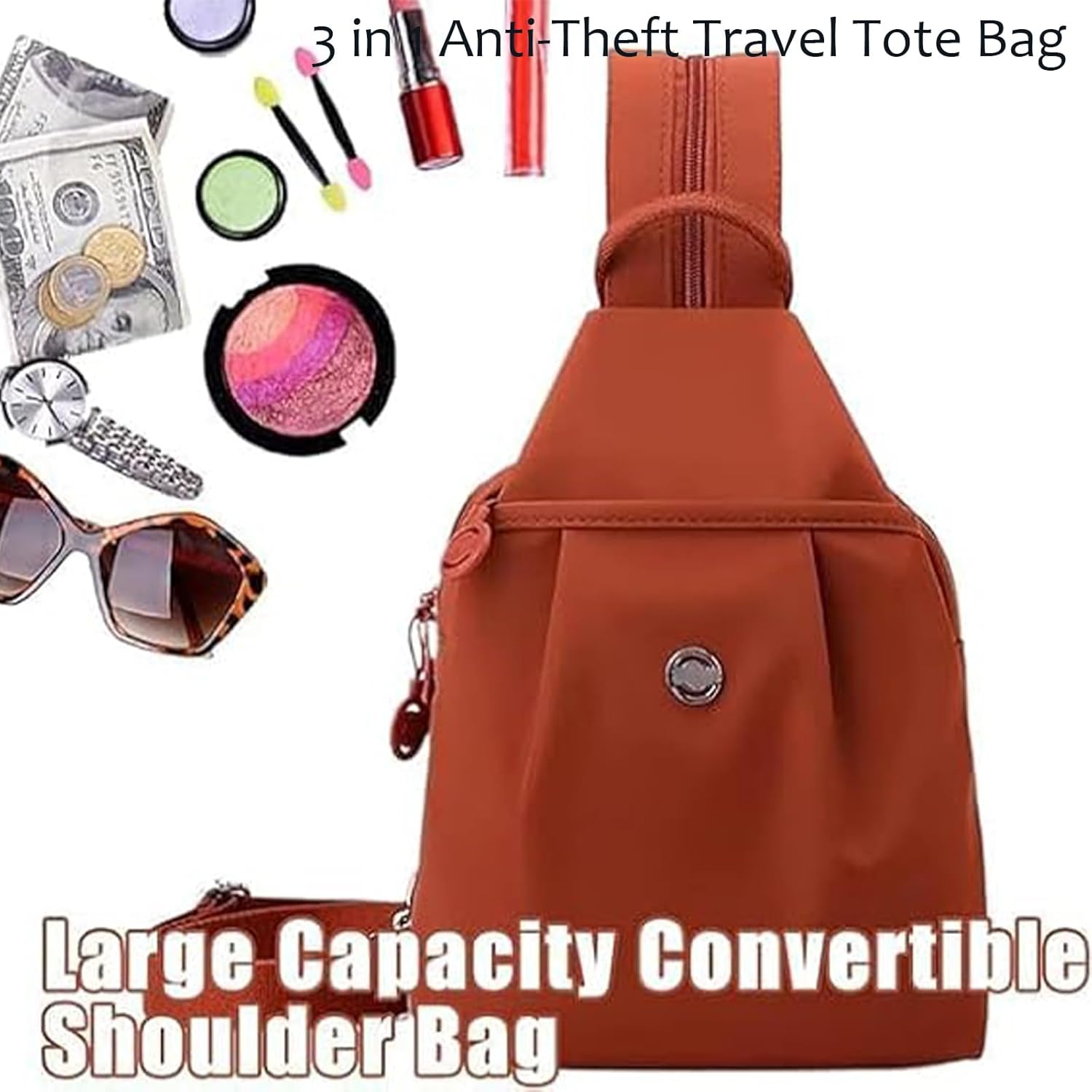 2025 Premium 3 in 1 Anti-Theft Travel Tote Bag, Oxford Large Capacity Convertible Shoulder Bag, Waterproof Commuter Bag - Image 3