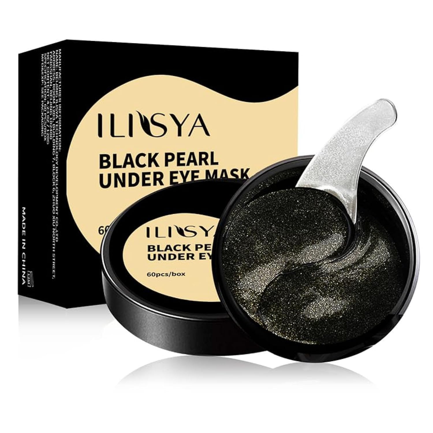 ROUSE Black Pearl Collagen Eye Mask Anti-Wrinkle Under Eye Patches for Puffy Eyes Dark Circles Collagen Eye Gel Pad Moisturizing Brightening Under Eye Mask-60pcs