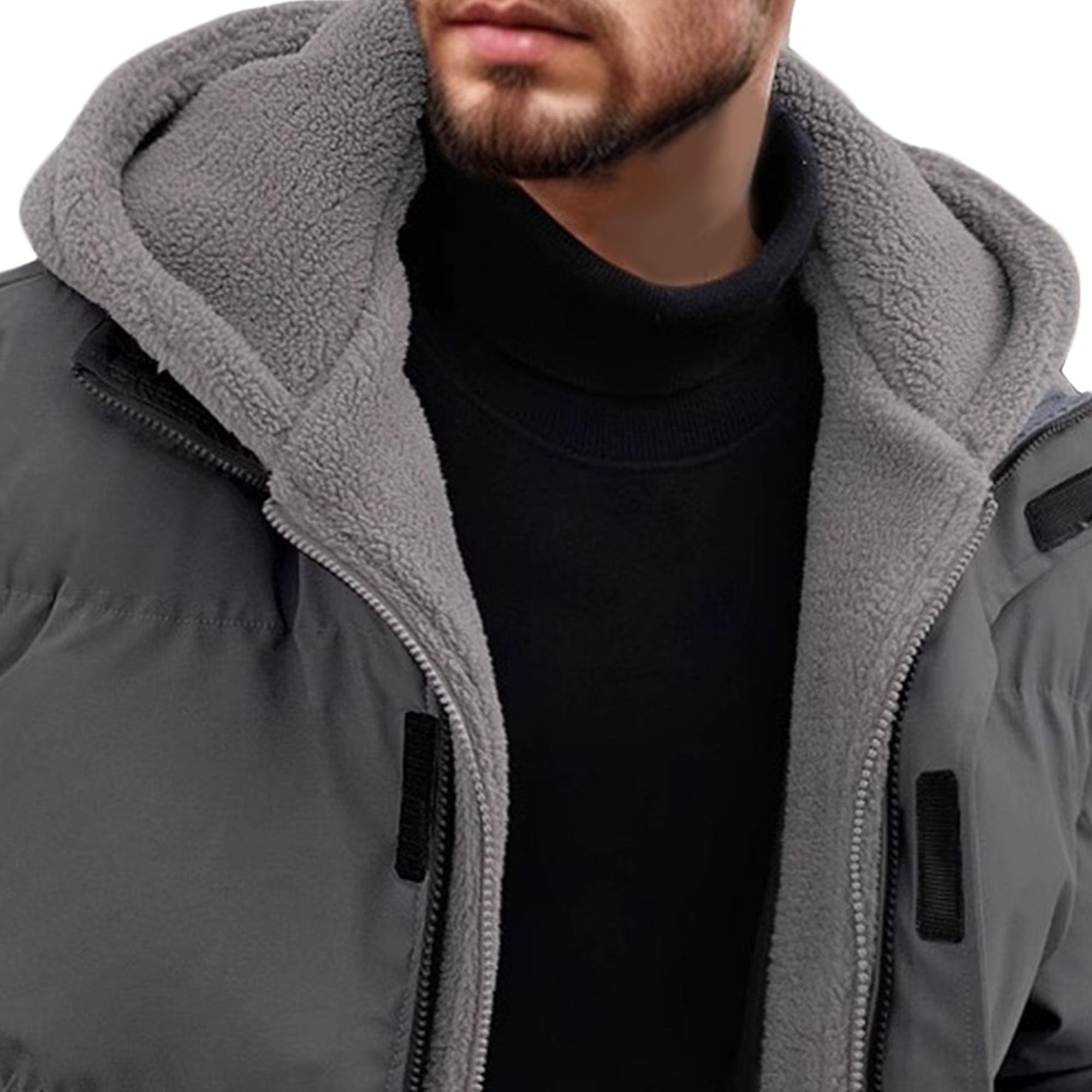 Chaqueta acolchada térmica con capucha para hombre, resistente al viento, acolchada y gruesa