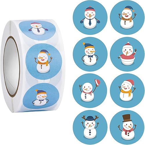 Calcomanías de Navidad, 1 rollo de 500 postes de Papá Noel de caras felices, calcomanías para niños, calcomanías para juguetes, regalos,