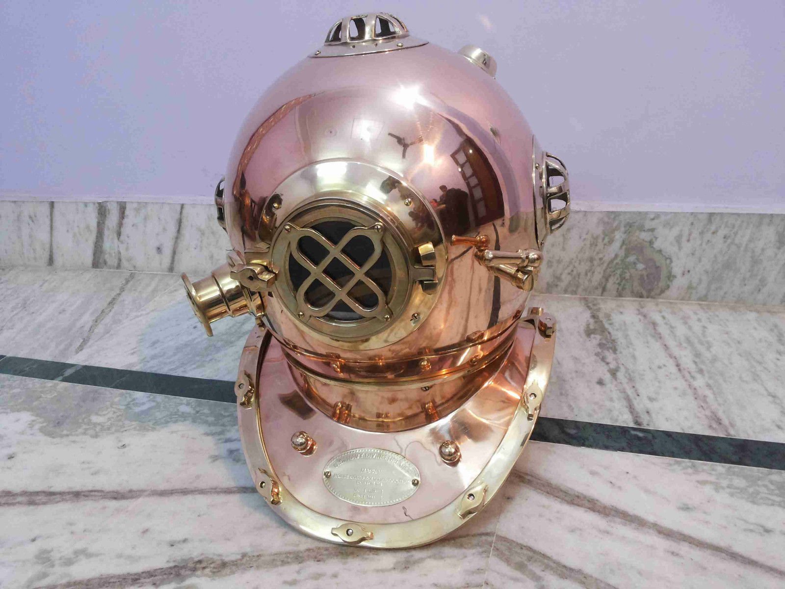 Mahira Nautical Solid Copper & Brass Diving Divers Helmet U.S Navy Mark V 18