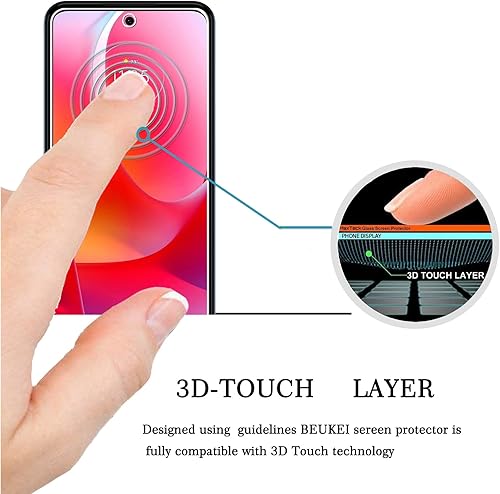 Miniatura 2 de Protector de pantalla de vidrio templado compatible con Moto G Power 2022, (6.5 pulgadas) sensible al tacto, compatible con fundas, dureza 9H
