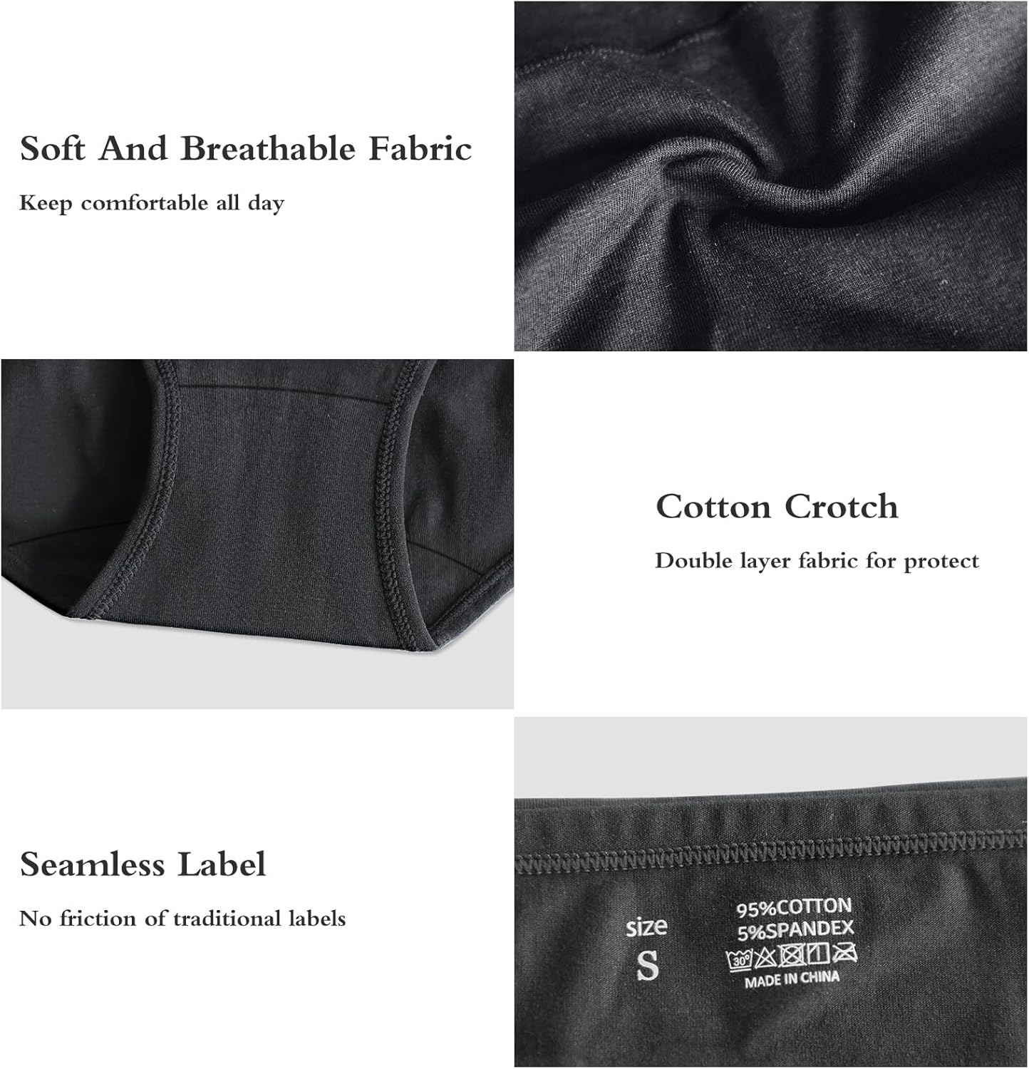 Cotton Underwear for Women High Waisted Tummy Control Panties Full Coverage Comfortable Ladies Briefs 5 Pack - Image 4