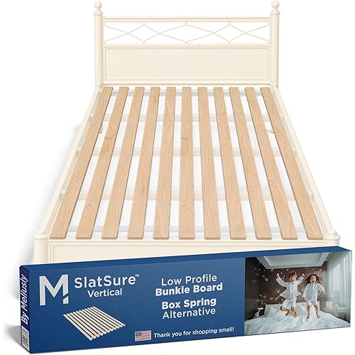 Meliusly SlatSure Queen Size Bunkie Board – Heavy Duty Vertical Bed Slats & Foldable Wooden Support Board for Sagging Mattress or Platform Bed Frame, Box Spring Alternative and Replacement