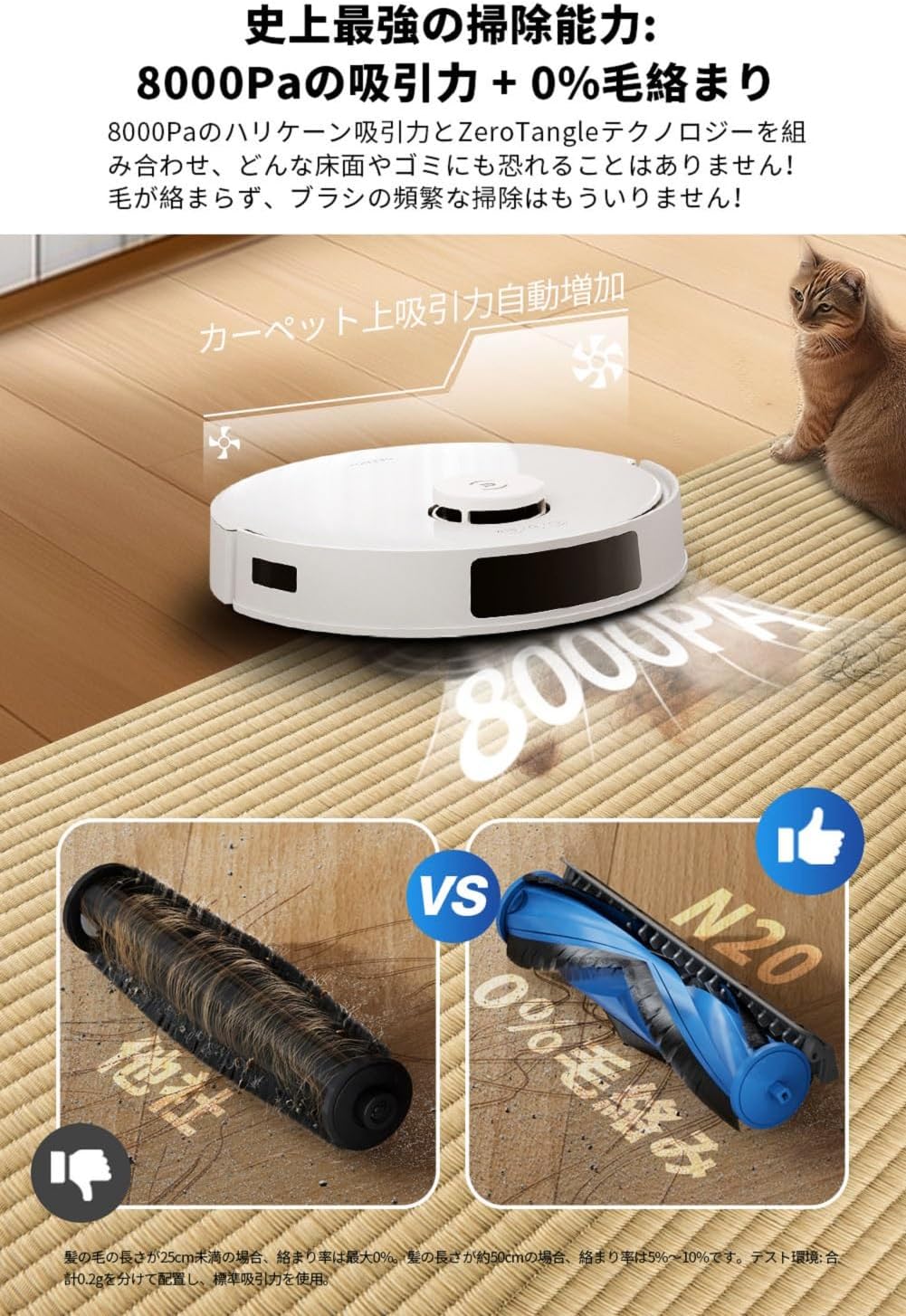 ECOVACS Robot Vacuum DEEBOT N20 PRO PLUS - Latest Cyclone Type, 8000Pa Strong Suction, Tangle-Free System, Vibrating Mop, Automatic Dust Collection, Mapping, Obstacle Avoidance, Zero Tangle, App Control, Drop & Collision Prevention, Alexa Compatible, Cleaning Schedule, White view 4