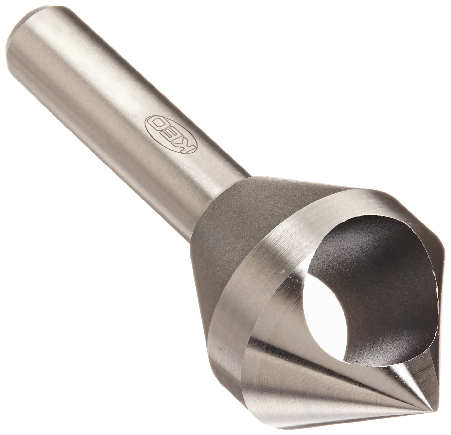 KEO 53524 Cobalt Steel Single-End Countersink, Uncoated (Bright) Finish, 90 Degree Point Angle, Round Shank, 3/8" Shank Diameter, 3/4" Body Diameter