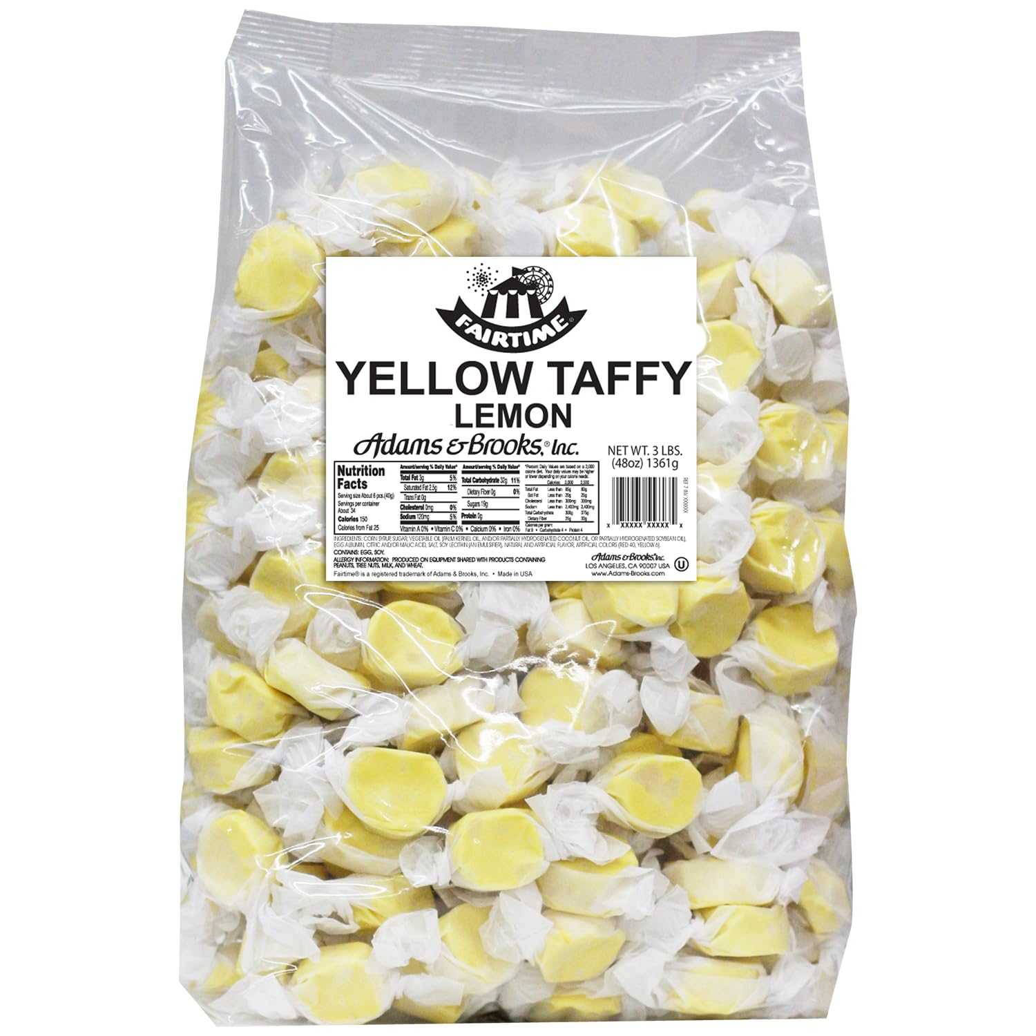 Fairtime Taffy Yellow Taffy 3 Pounds
