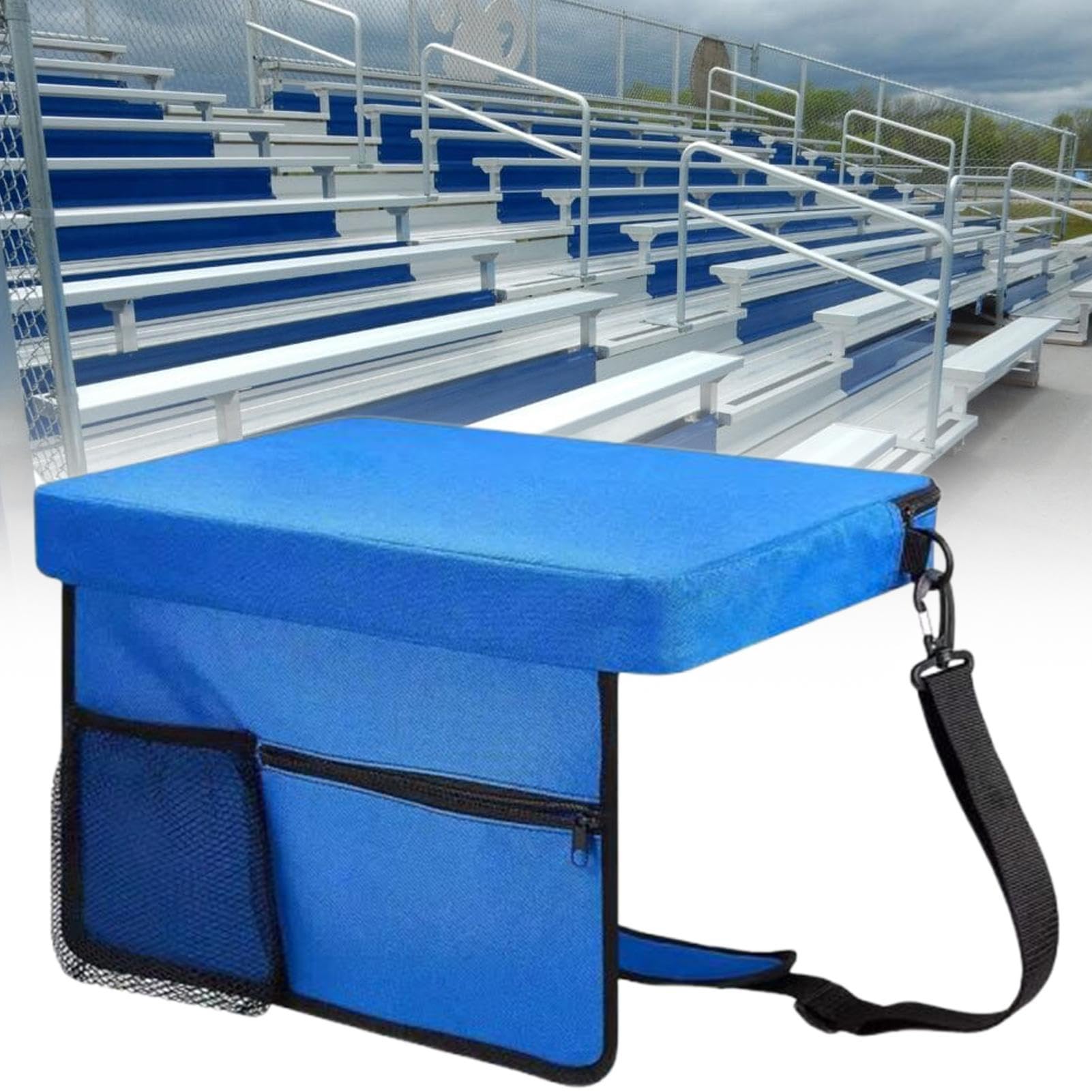 Coussin de stade | Tapis de siège d'extérieur portable – Coussin de siège doux et imperméable avec bandoulière pour plage, camping, parc, pique-nique, blanchisseur, voyage, concert, stade