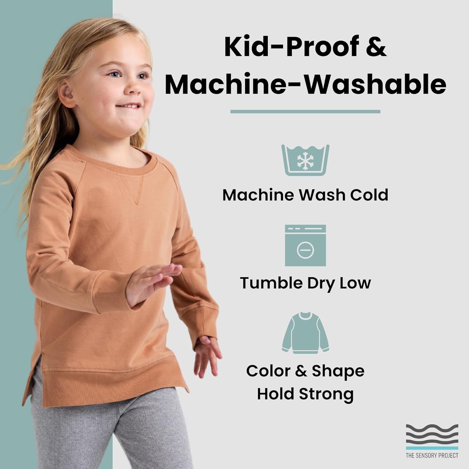 THE SENSORY PROJECT CloudCalm Crew Sweatshirt – Ultra-Soft Organic Cotton Durable Sweater for Infants to Toddlers
