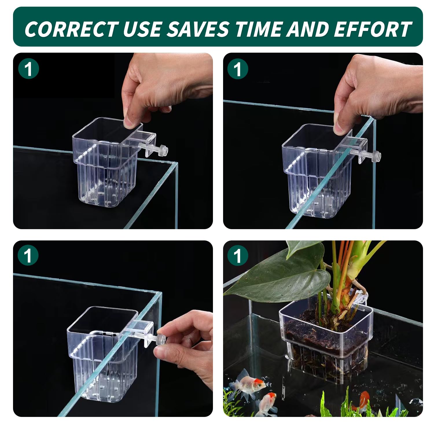 Support Plante D'aquarium, Pot pour Plantes D'Aquarium, Acrylique Transparent Tasses Panier pour Plantes Aquatiques Suspension pour Plantes, Décoration pour Aquarium, 2 Pièces