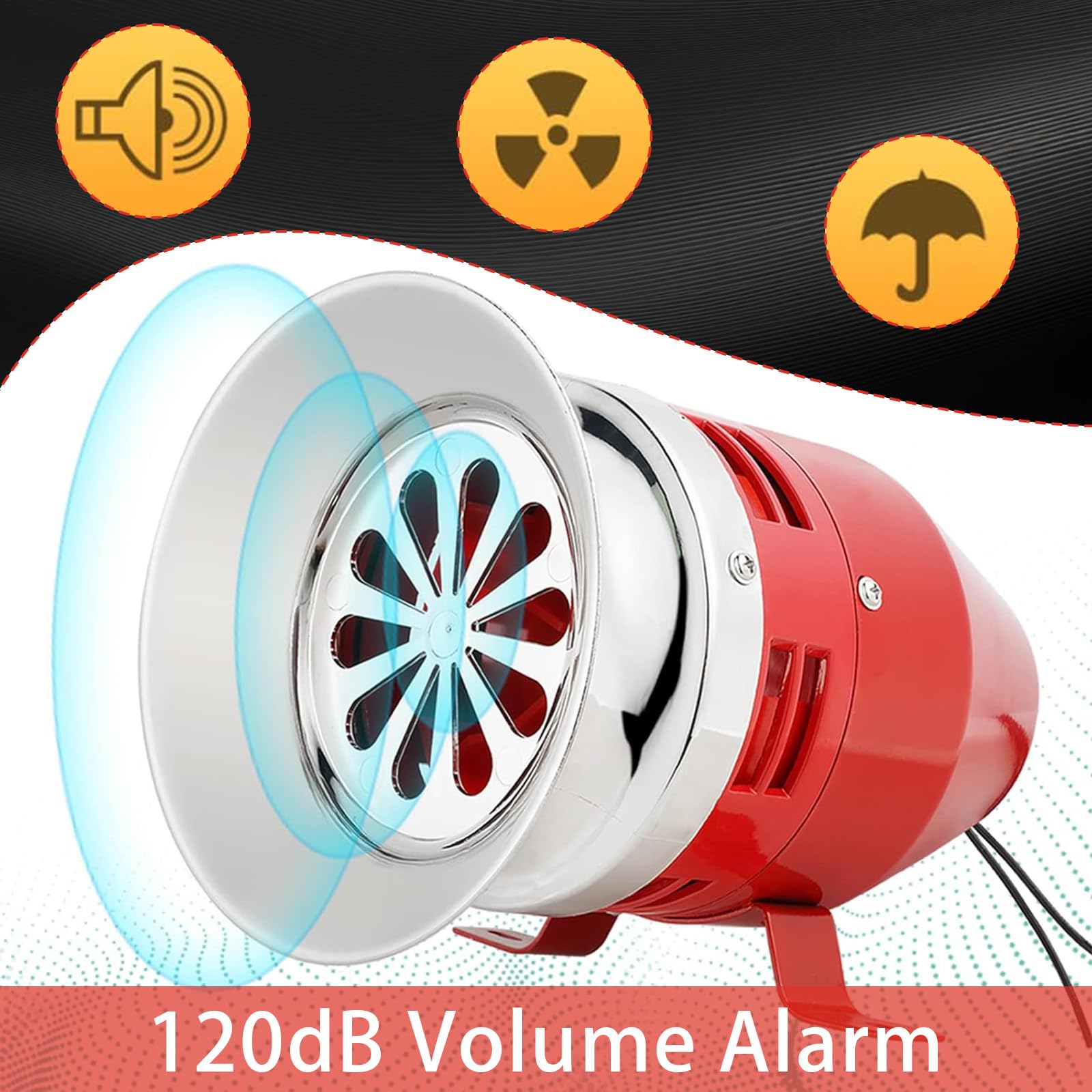 Sirena di Allarme Industriale 220V 40W, 120dB – Sirena di Sicurezza Robusta per Esterni, Allarme Motore e Antincendio, Sistema di Allarme Sonoro per Ambienti Rumorosi ed Emergenze