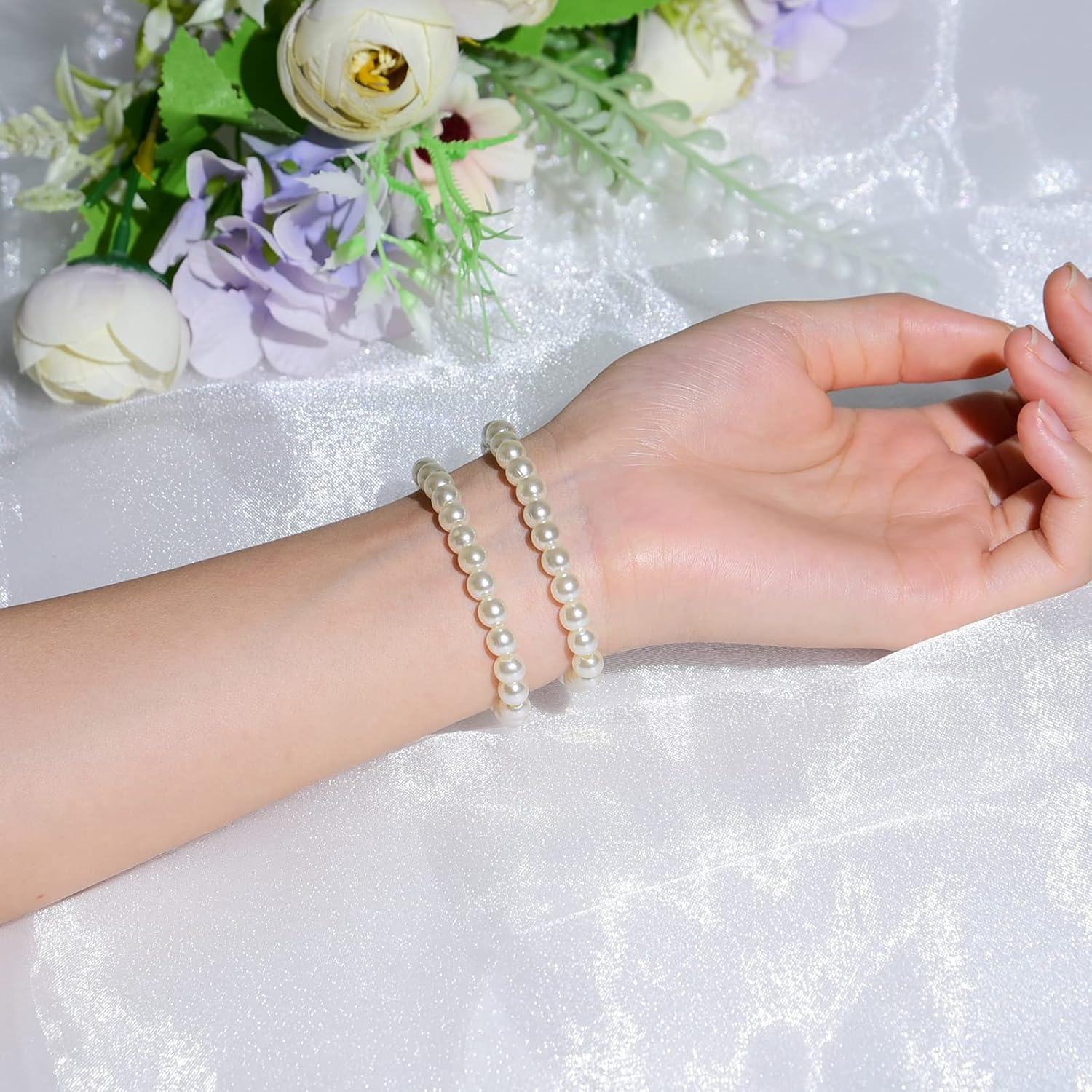 Hapeper 1000 Pack 6mm Plastic Pearl Beads, Round Artificial Pearls with Hole for DIY Craft Jewelry Making Necklace Bracelet (Beige) : Arts, Crafts & Sewing