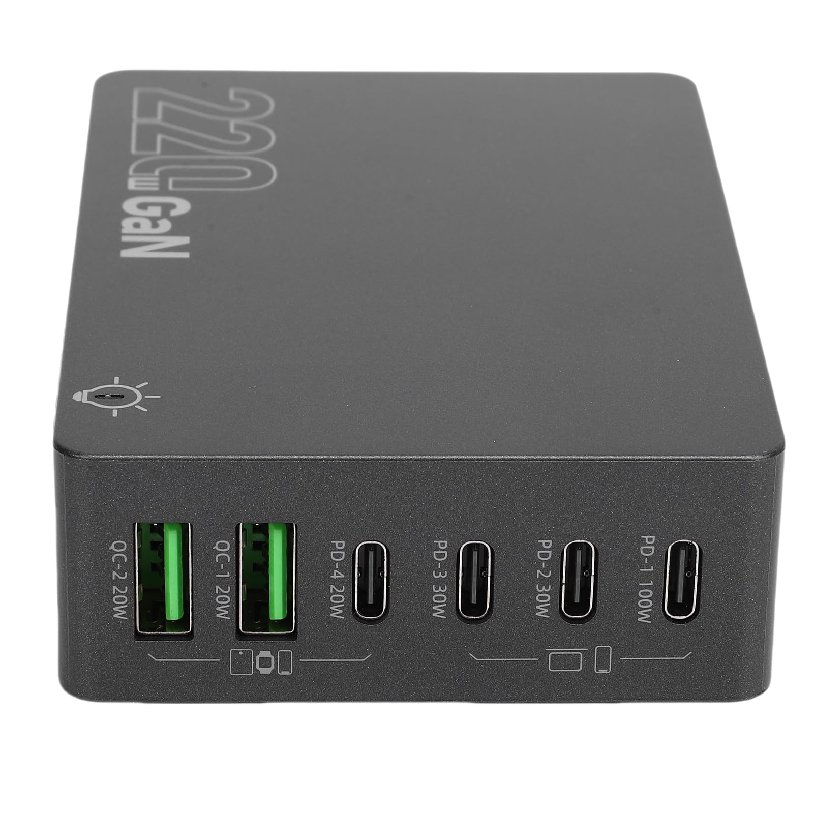 TOPINCN Bloque de Cargador USB C de 220W, Estación de Carga de Escritorio USB, Estación de Carga Rápida Portátil USB C Cosco de Carga Tipo C Adaptador de Cargador (Enchufe de la UE)