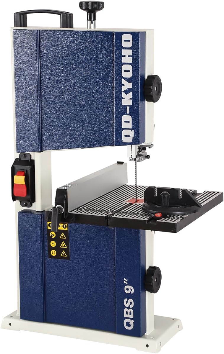 Band Saw, Portable 9-Inch Bandsaw for Woodworking, 2526 FPM Benchtop, 1/3 HP(output), 120 V 2.5-Amp Motor, Band Saws with Cast-Aluminum Worktable with Scale, Steel Bandsaws with Miter Gaug