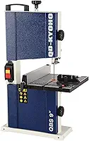Serra de fita, serra de fita portátil de 23 cm para marcenaria, bancada FPM 770, 1/3 HP, motor de 120 V 2,5 A, serras de fita com mesa de trabalho de alumínio fundido com escala, serras de