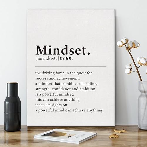 Miniatura 4 de GTGIC Mindset Definition - Lienzo decorativo para pared, diseño de mentalidad motivacional, frases impresas, decoración para el hogar y la oficina,