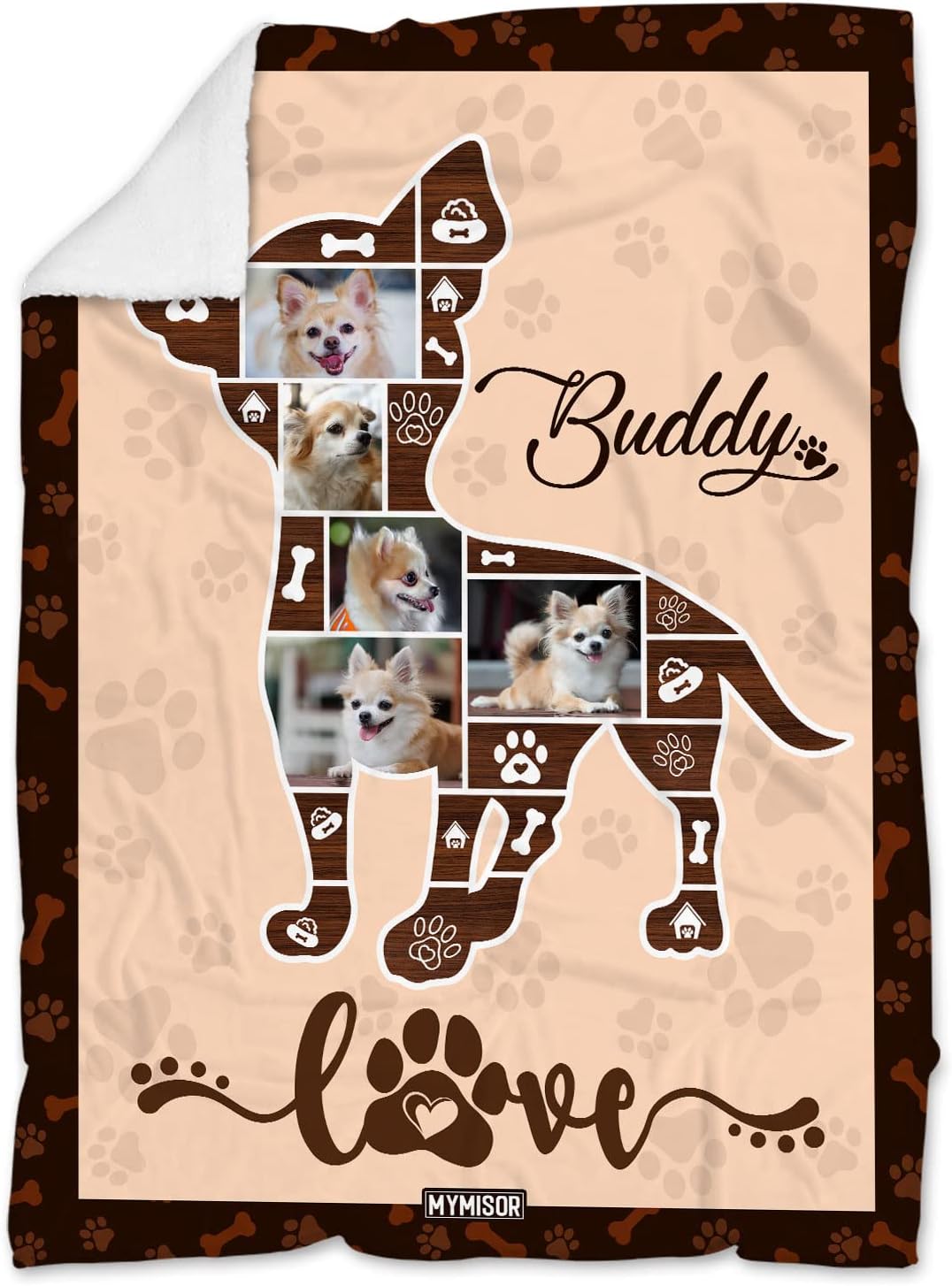 MYMISOR Chihuahua Blankets and Throws Custom Photo Blanket