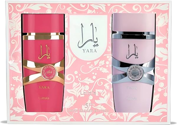 Lattafa Set de Regalo 2 Piezas (Yara EDP 3.4 Fl Oz + Yara Candy EDP 3.4 Fl Oz) Yara Set de Regalo 3.4 Fl Oz (Paquete de 2)