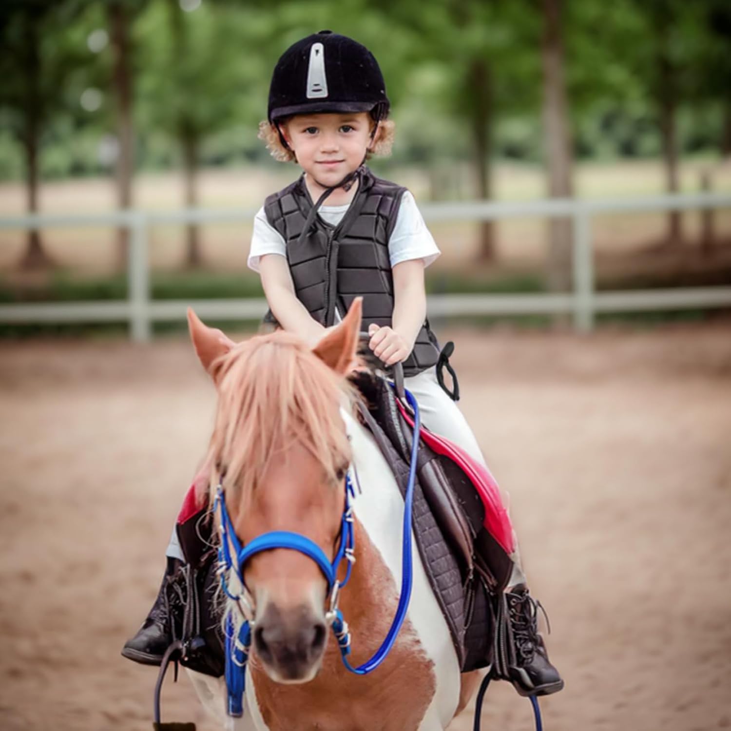Padded Horse Riding Vest, Equestrian Safety Vest with Adjustable Rope for Boys Girls