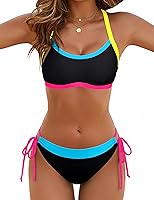BMJL Women's Color Block Bikini Sets - Supportive Wide Strap Two-Piece Swimsuit 2026 for Beach & Pool