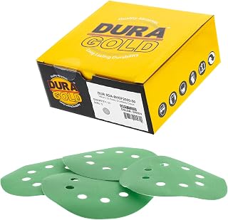 Dura-Gold Premium 2000 Grit 5" Green Film Sandpaper Discs, 8 Hole Pattern Dustless, 50 Discs - Hook & Loop Backing for Orbital DA Sander, Detailing Finishing Color Sanding Automotive Paint Woodworking